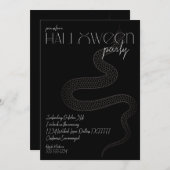 Black Snake Witchy Halloween Party 招待状 (正面/裏面)