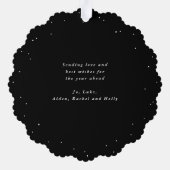 Black Snowberry+Eucalyptus Christmas Wreath Photo  オーナメントカード (裏面)