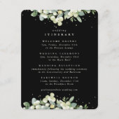 Black Snowberry+Eucalyptus Edged Wedding Itinerary エンクロージャーカード (正面)
