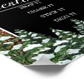 Black Snowy Wood & Forest Photo Book Wedding Sign ポスター (角)