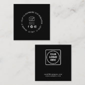 Black Social Media Follower Card | Custom Business スクエア名刺 (正面/裏面)