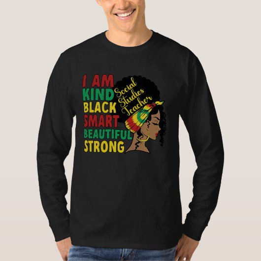 Black Social Studies Teacher African American Mela Tシャツ (正面)