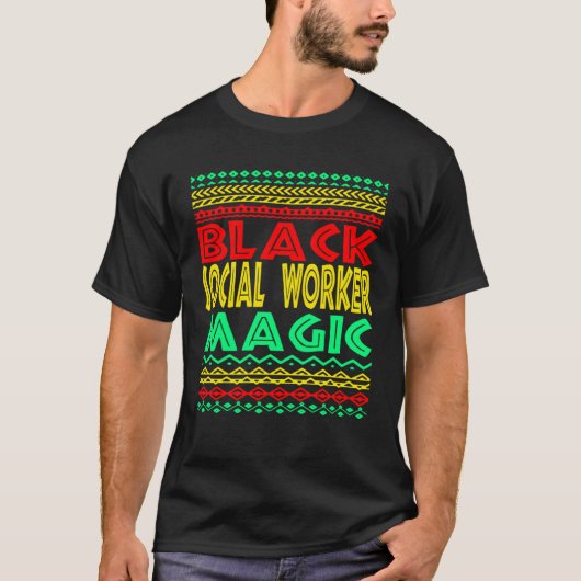 Black Social Worker Magic Social Work Graduation M Tシャツ (正面)