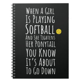 Black Softball Gifts For Girls Team Players Sports ノートブック
