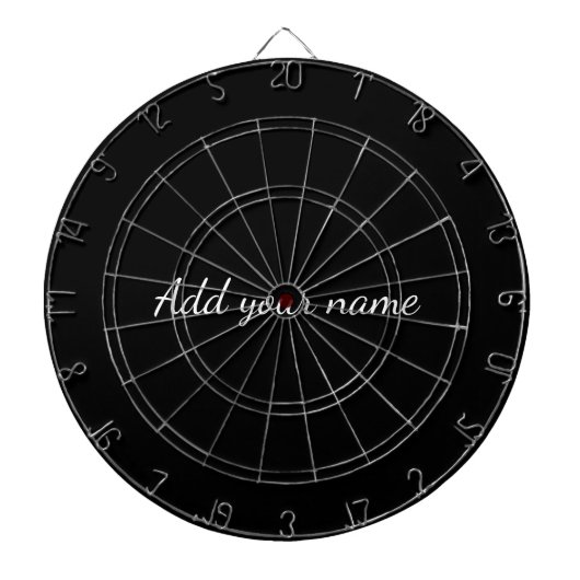 Black solid add name text message here throw pillo ダーツボード (正面)