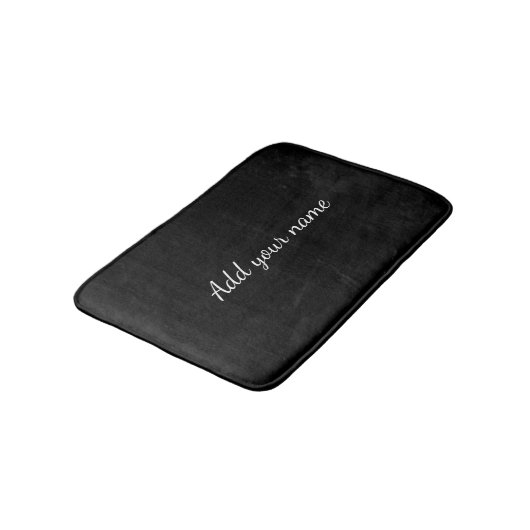 Black solid add name text message here throw pillo バスマット (アングル)