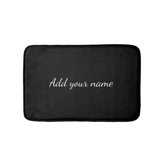 Black solid add name text message here throw pillo バスマット (正面)