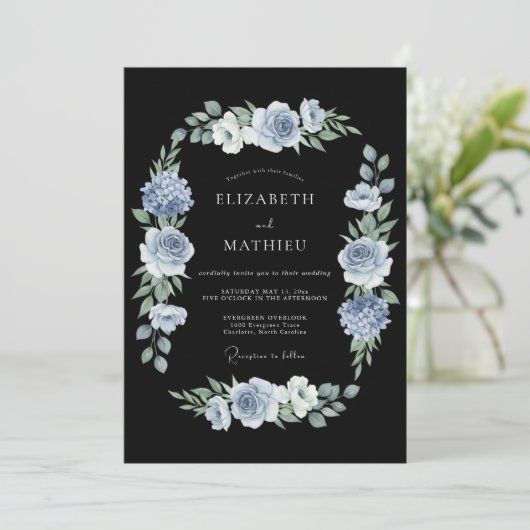 Black Sophisticated Midnight Wedding 招待状 (スタンド正面)