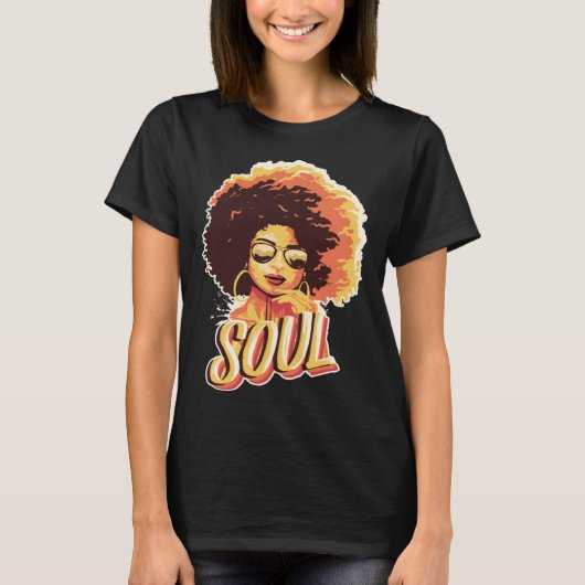Black Soul Queen Jazz Singing Musician Soul Artist Tシャツ (正面)