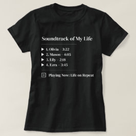 Black Soundtrack of My Life Kids Name Family Tシャツ