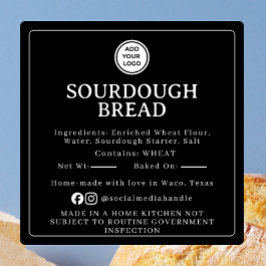 Black Sourdough Ingredient Cottage Law Sticker スクエアシール