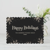 Black Sparkling Snowflakes Corporate Business シーズンカード (スタンド正面)