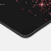 Black Sparkly Red Glitter Elegant Name デスクマット (コーナー)