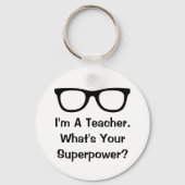 Black spectacles super teacher keychain gift キーホルダー (裏面)