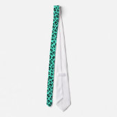Black spot leopard rosettes mint green neck tie ネクタイ (裏面)
