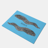 Black spotted moray eel cartoon illustration  ドアマット (アングル)