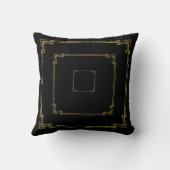 Black Square Cushion | Luxury Boho Home Decor | Cu クッション (裏面)