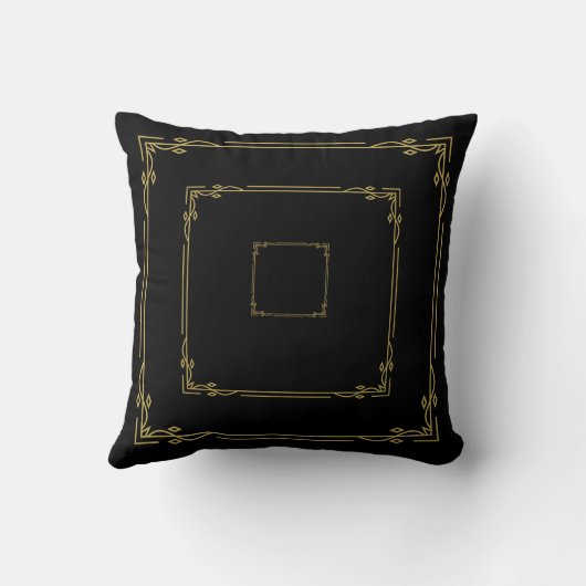 Black Square Cushion | Luxury Boho Home Decor | Cu クッション (裏面)