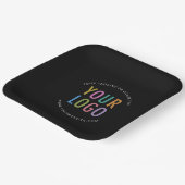 Black Square Paper Plates 9 in Custom Logo Branded ペーパープレート (傾斜あり)