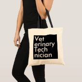 Black Square Veterinary Technician トートバッグ (正面(商品))