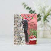 Black Squirrel Christmas Flat Holiday Card シーズンポストカード (スタンド正面)