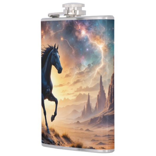 Black Stallion in Desert  フラスク (左)