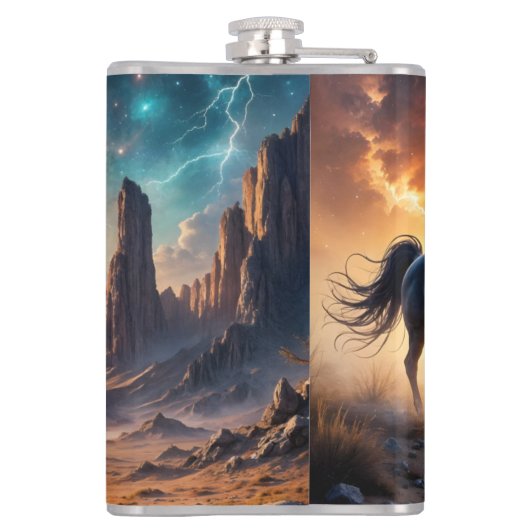 Black Stallion in Desert  フラスク (裏面)