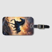 Black Stallion in Desert  ラゲッジタグ (正面横)