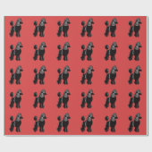 Black Standard Poodles Red Wrapping Paper ラッピングペーパー (フラット)