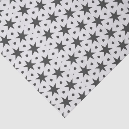 Black Stars on White Geometric Pattern 薄葉紙 (詳細)