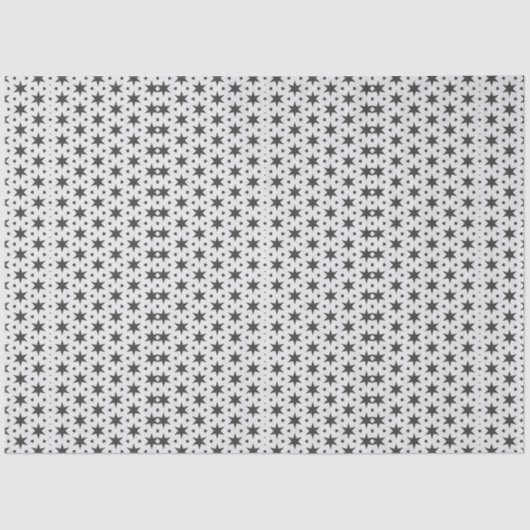 Black Stars on White Geometric Pattern 薄葉紙 (正面)