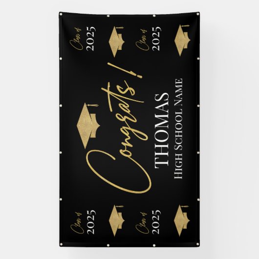 Black Step and repeat Graduation Backdrop banner  横断幕 (縦)