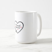 Black Stethoscope Forming Heart Shape with “Proud コーヒーマグカップ (正面右)