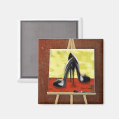 Black Stiletto絵を描のDigitalの絵を描Webページ マグネット (正面/裏面)