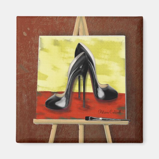 Black Stiletto絵を描のDigitalの絵を描Webページ マグネット (正面)