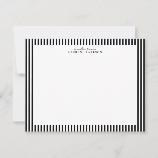 Black Stripe Border Note Card 招待状 (正面)