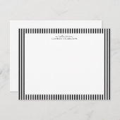 Black Stripe Border Note Card 招待状 (正面/裏面)