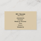 Black Stripe on an elegant Parchment Design 名刺 (裏面)