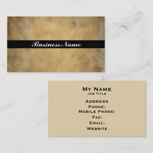 Black Stripe on an elegant Parchment Design 名刺 (正面/裏面)