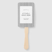 Black Striped Elegance Classy Wedding Program ハンドファン (正面)