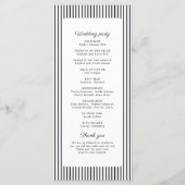 Black Striped Elegance Classy Wedding Program メニュー (裏面)