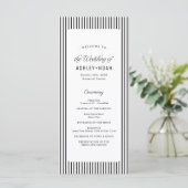Black Striped Elegance Classy Wedding Program メニュー (スタンド正面)