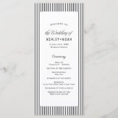 Black Striped Elegance Classy Wedding Program メニュー (正面)