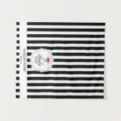 Black Stripes Logo Table Pop Up Shop Vendor Runner タペストリー (正面(横))