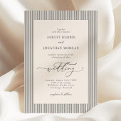 Black Stripes Old Money Wedding Invitation 招待状