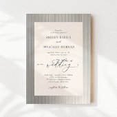 Black Stripes Old Money Wedding Invitation 招待状