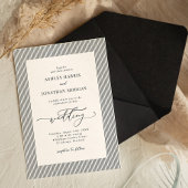 Black Stripes Old Money Wedding Invitation 招待状