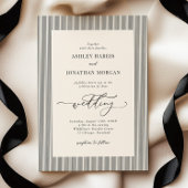 Black Stripes Old Money Wedding Invitation 招待状