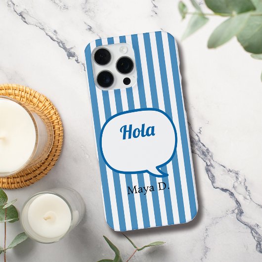 Black Stripes Speech Bubble Personalize iPhoneケース