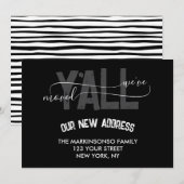 Black Stripes We Moved Y'all Moving Announcement 招待状 (正面/裏面)